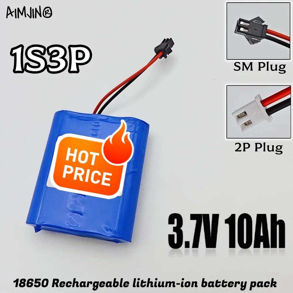 

3.7V 1S3P Rechargeable 10000mah 18650 Lithium Battery For LED Outdoor Light Bluetooth Speaker Audio Backup Power Supply