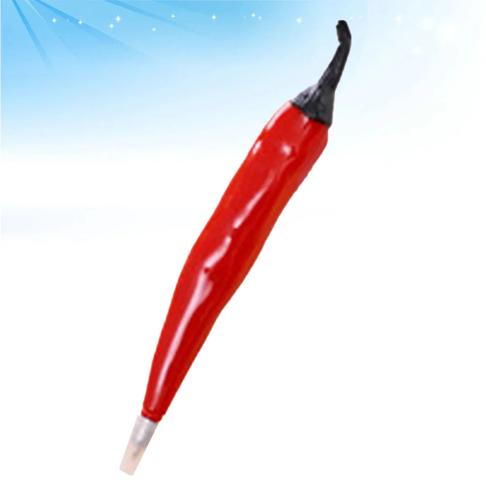 1pc Cartoon Ball Point Pen Gel Pen with Magnet Chili Shape Design Stationery for Home School Office Red