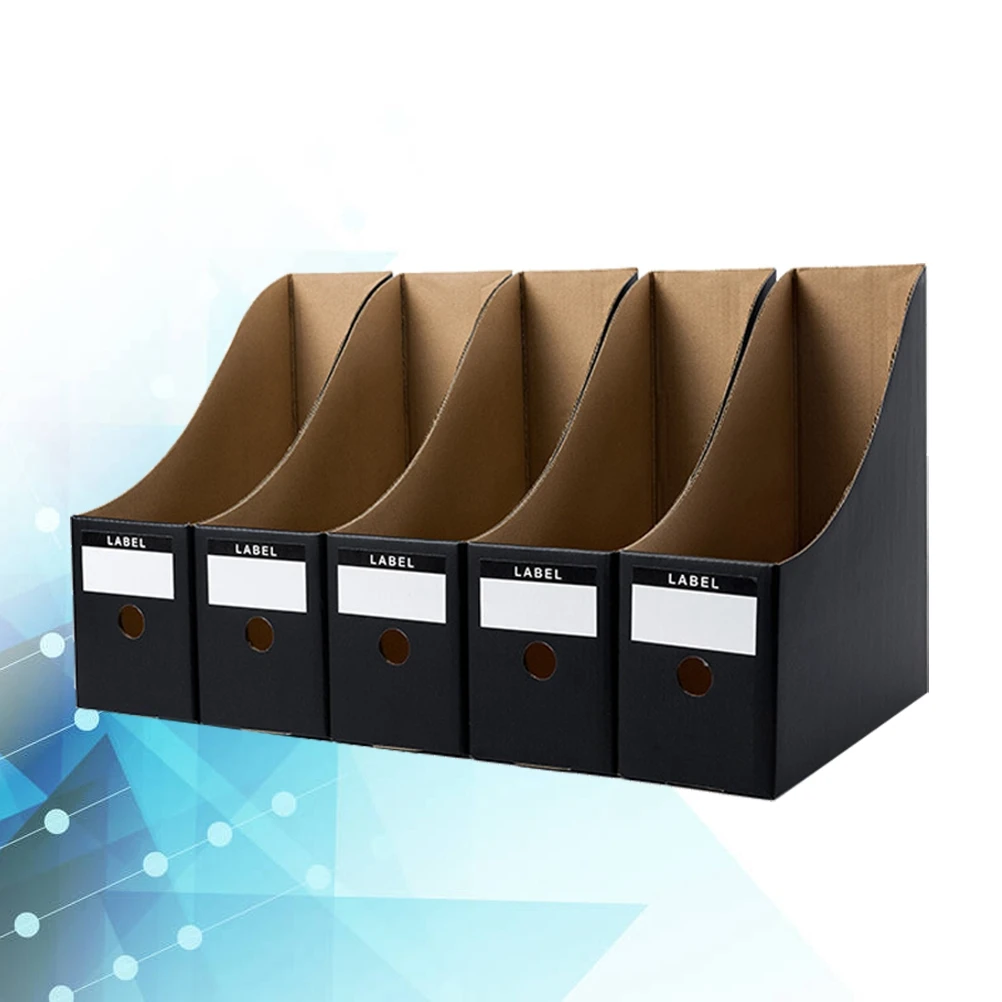 أسود مقاوم للماء حامل ملفات المجلات 5 قطعة منظم مكتب للأوراق وثائق تخزين العملي النوم مكتب المدرسة استخدام 26x9 سنتيمتر #5
