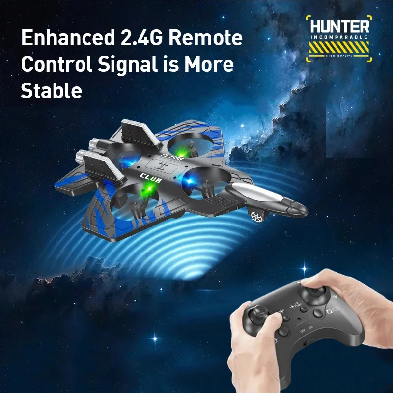 CZ01 Avião RC 2.4G Aeronave de Controle Remoto Quatro Motor Helicóptero Planador com Luz Lutadores de Espuma EPP para Crianças