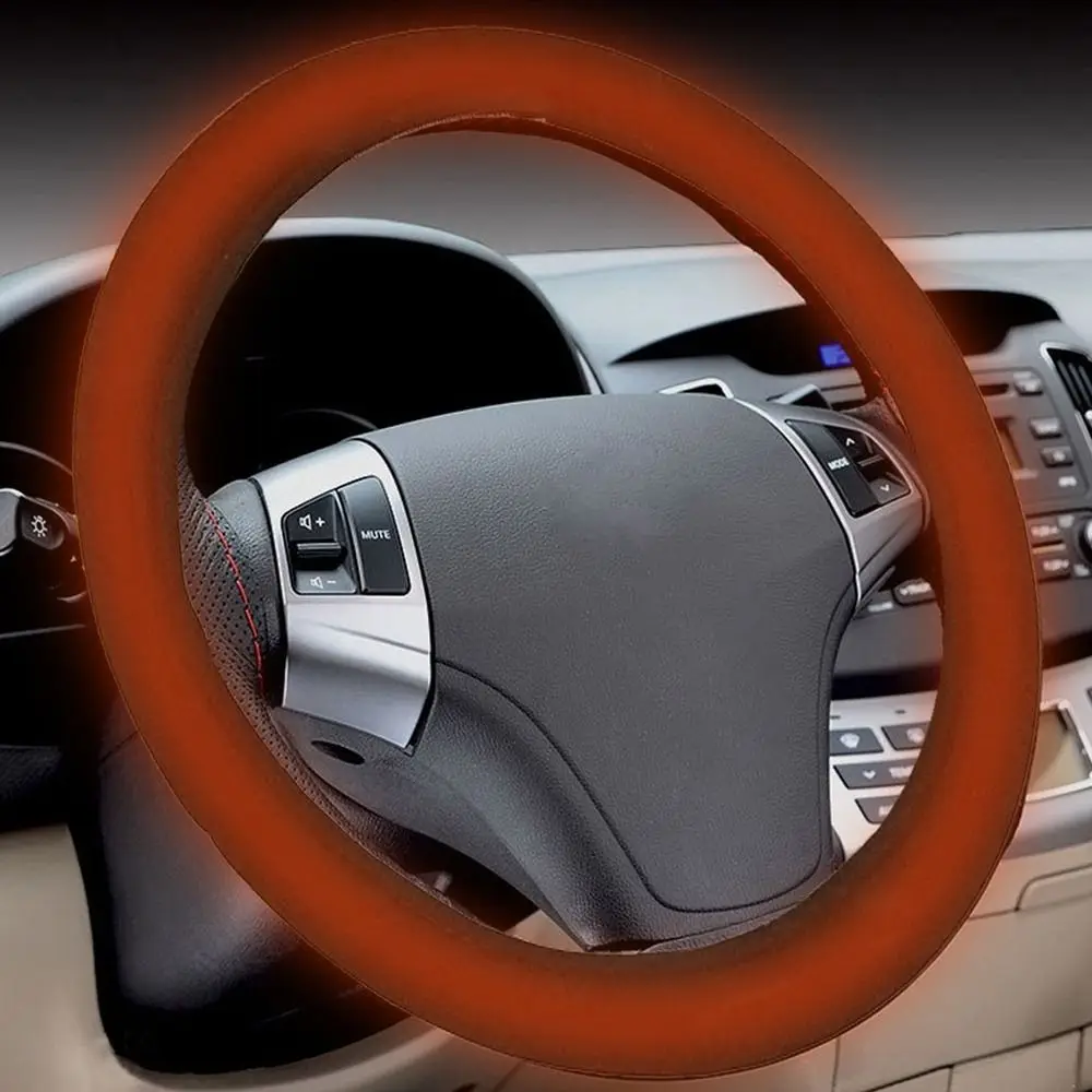 Universal Schnelle Wärme Auto Lenkrad Abdeckung Wildleder Nicht-slip Lenkrad Hülse Erhitzt Design Warme Dekore Wrap Abdeckungen winter