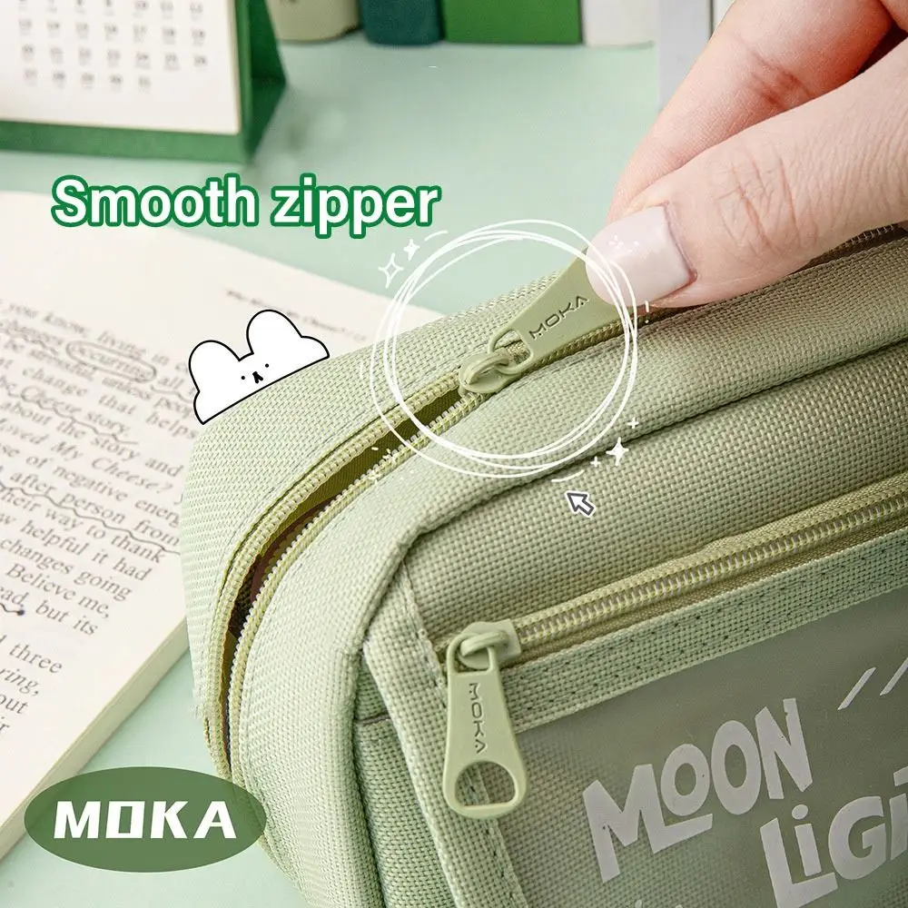 Multifunctional Multilayer Pen Bag Large-capacity Canvas Pen Box Dirt-resistant Stationery Bag Students