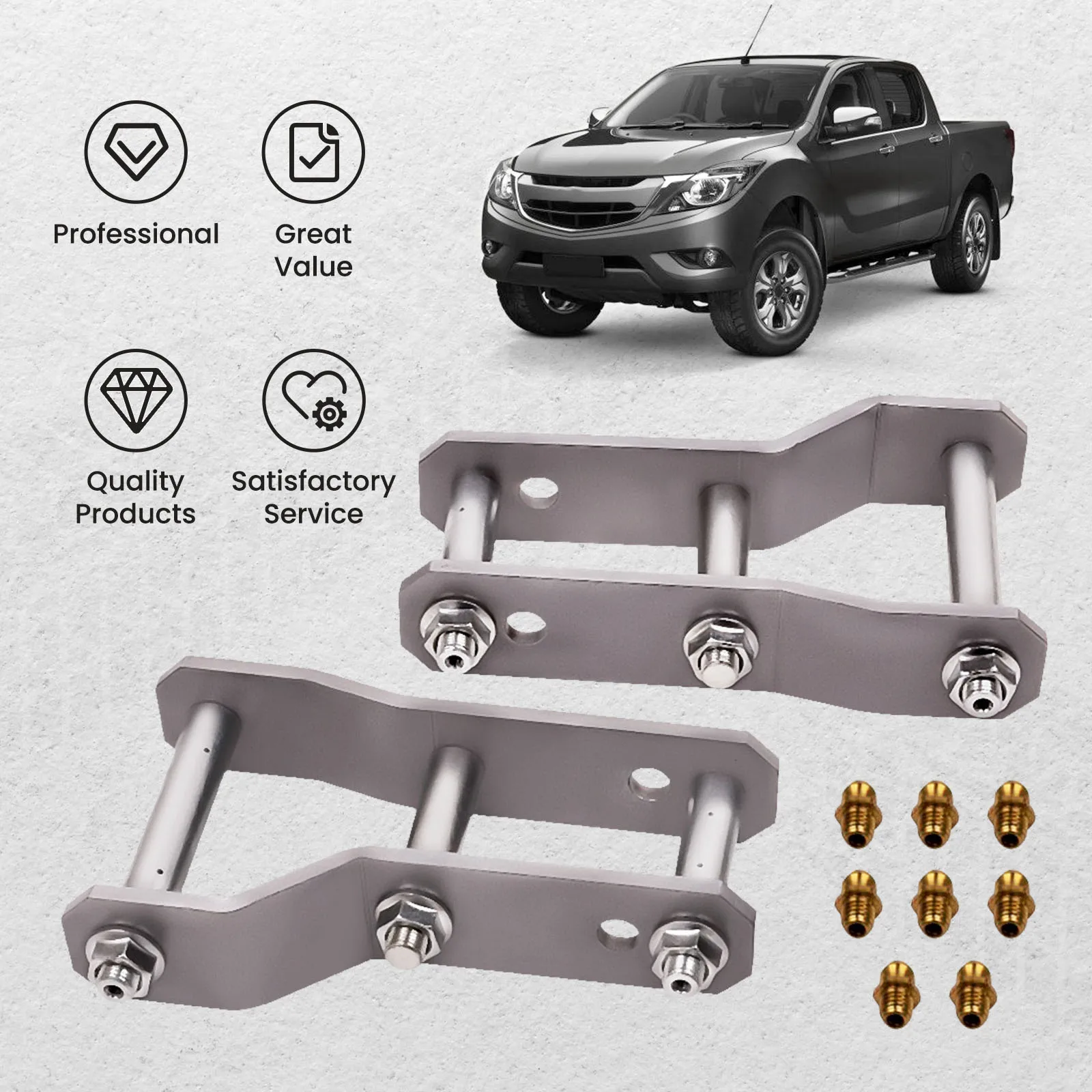 2x rear shackle lift kit 2 inches for Ford Ranger Mazda BT50 year 2011-ON