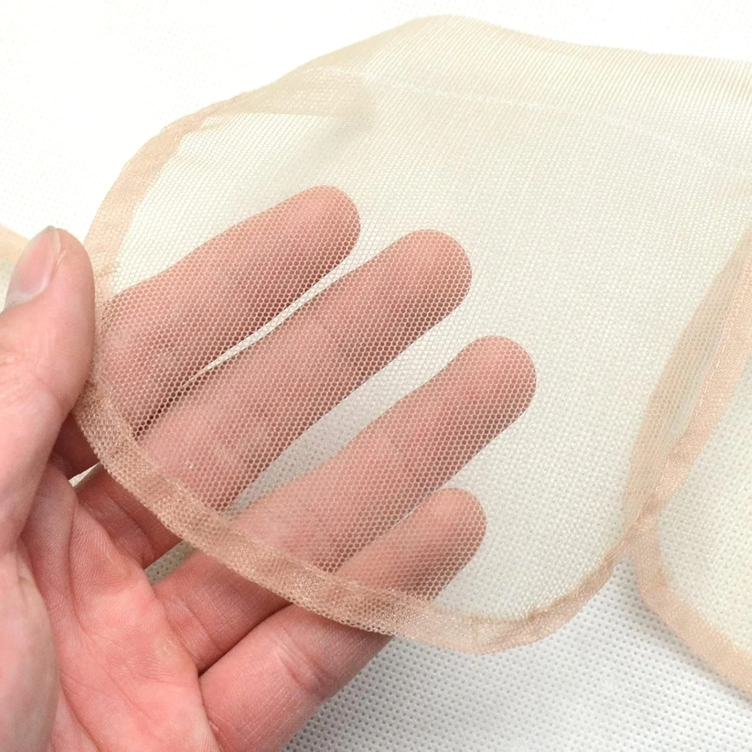 Lace net is used to make or ventilate lace wig curtains 4 inches X 4 inches, transparent
