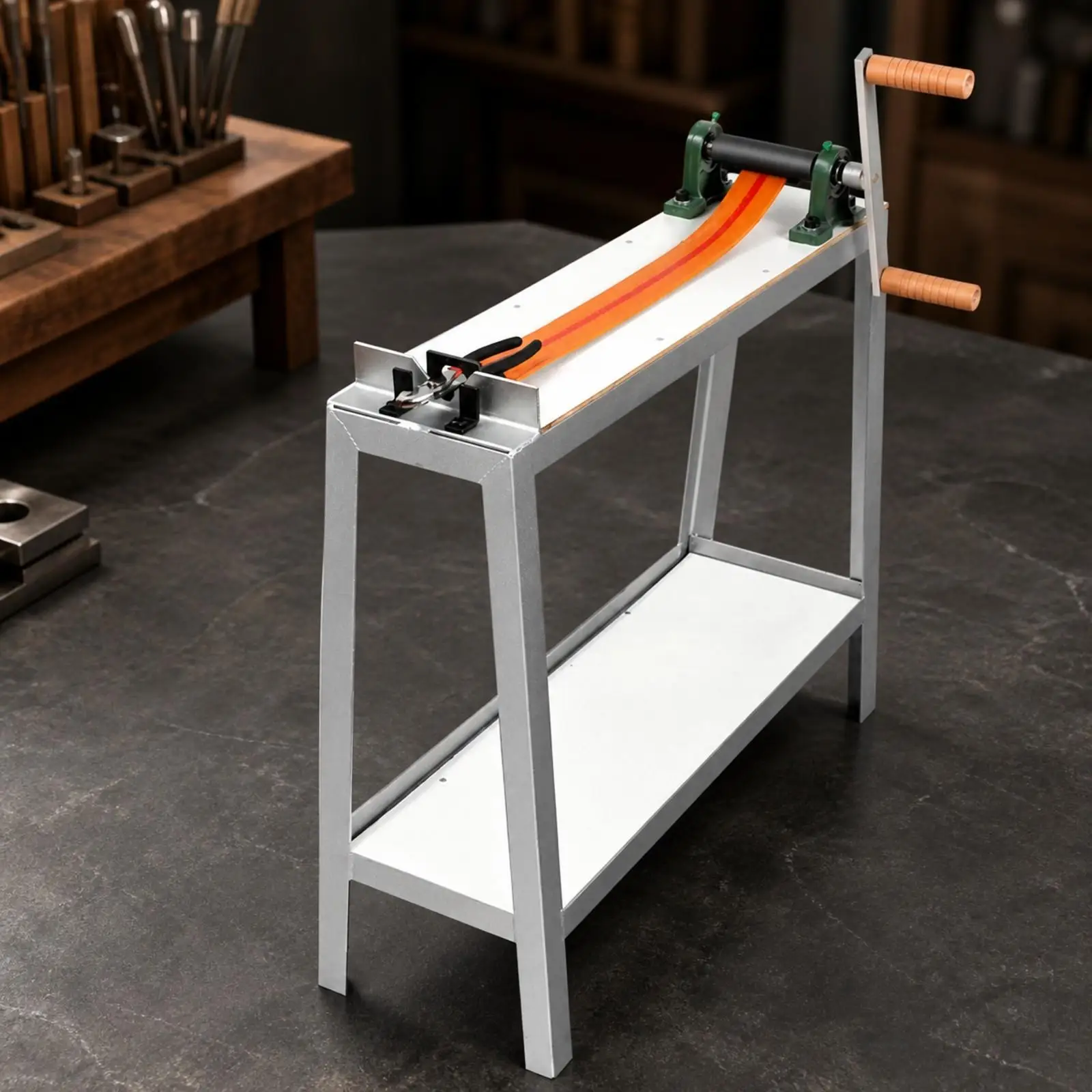 Hand-Crank Wire Drawing Bench with Wooden Base Sturdy Manual Jewelry Wire Drawing Workstation Practical for Metalworkers,