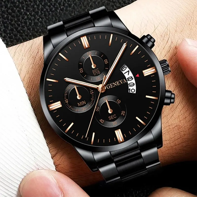 Reloj Hombre 2023 Fashion Mens Watches Luxury Stainless Steel Quartz Wrist Watch Men Business Calendar Watch Relogio Masculino