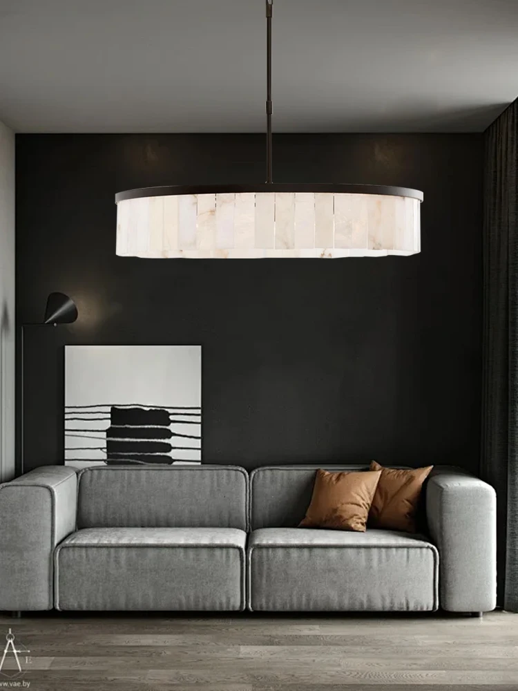 Modern Marble Pendant Light Luxury Stone Chandelier for Dining Room Dimmable LED Hanging Lamp Home Decor Ceiling Light Fixture