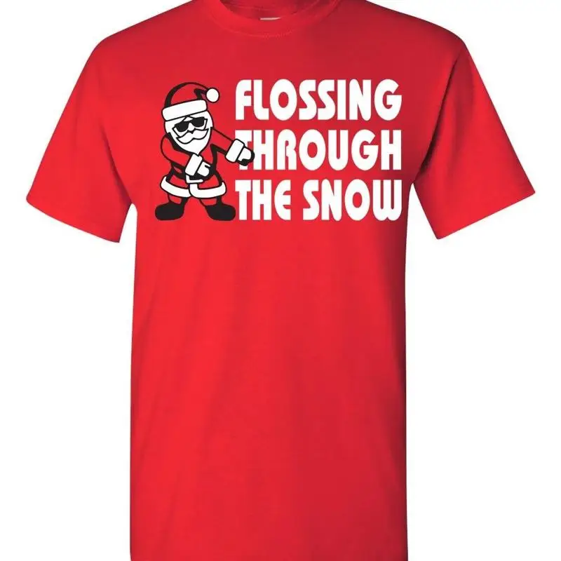 

Flossing Through the Snow Christmas Youth Men's Ladies T Shirt