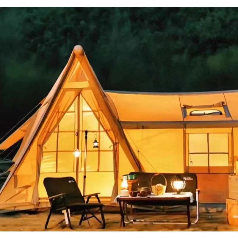 Picture 6: 2026 Newest Green Color Outdoor Camping Air Cabin Tent With Two Rooms Design