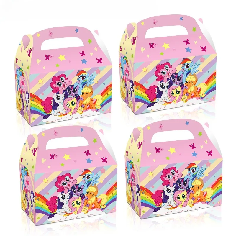 

Hot New My Little Ponys 12Pcs Birthday Party Decoration Cartoon Paper Candy Boxes Gift Bags Theme Party Supplies