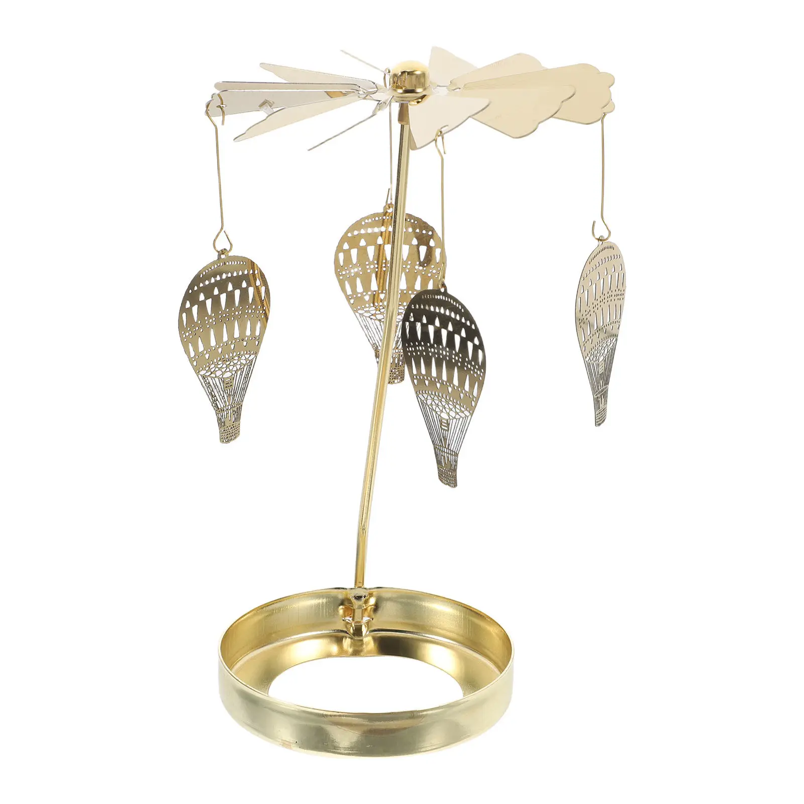 Rotating Metal Holder Spinning Tealight Stand Romantic Dinner Decor Table Centerpiece Automatic Rotation Stainless Steel view 4