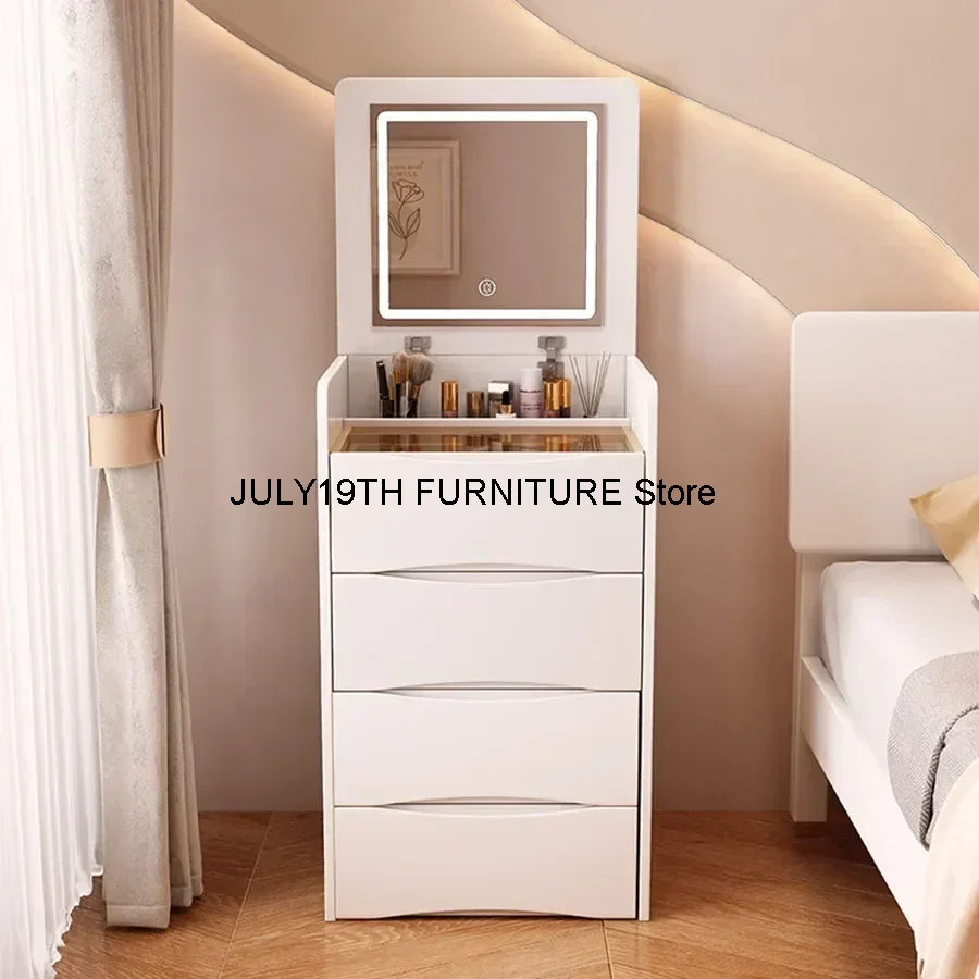 Storage Bedroom Dressers Comfortable Women Luxury Mirror Drawer Makeup Vanity Small Hairstyles Schminktisch White Furniture