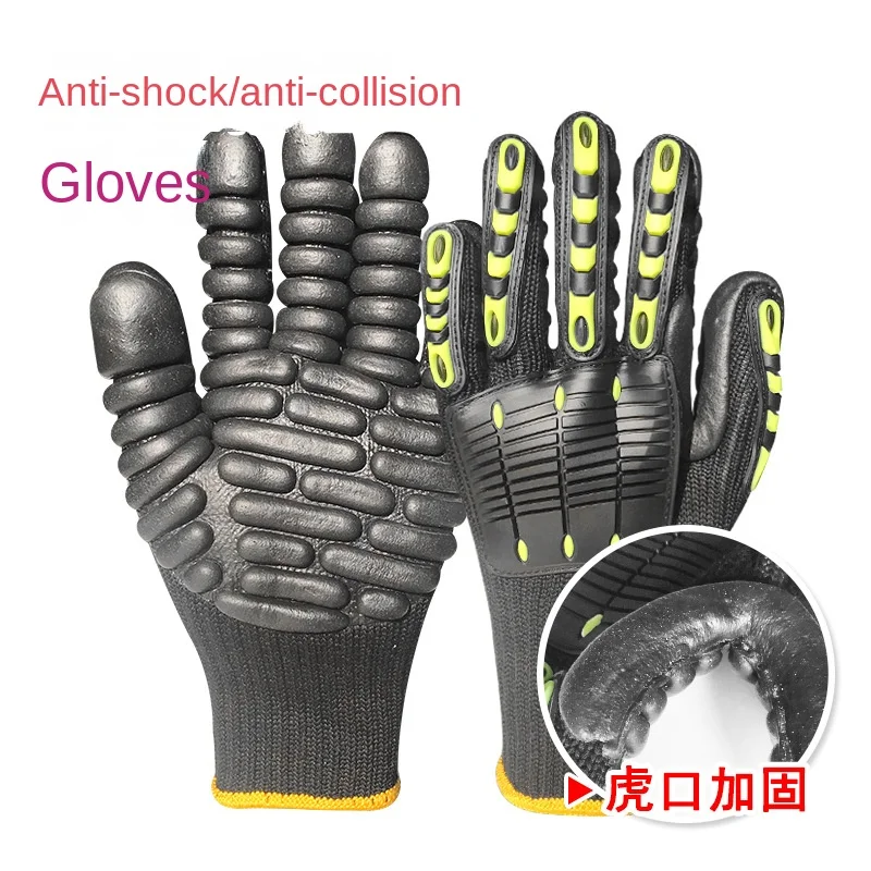 1pair Anti-stabbing Gloves Anti Vibration Shockproof Outdoor Safety Gloves Work Miner Protective Cut Resistant Work Gloves