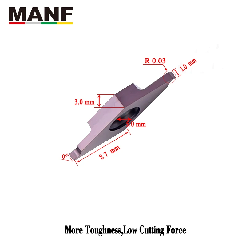 MANF TKF12R050-S CNC Cutting-off & Grooving Insert lathe stainless steel Ceented carbide smal parts turning machining