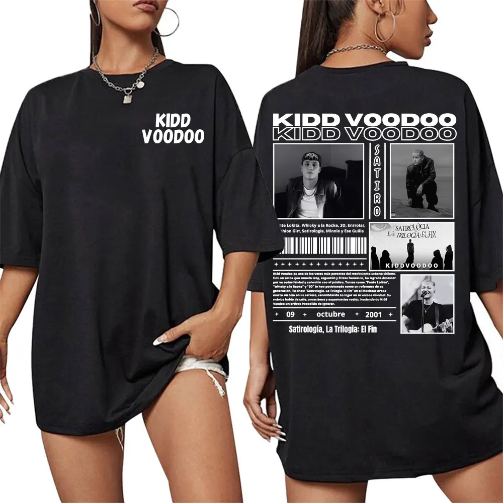 Camiseta gráfica del rapero Kidd Voodoo En Chile Tour para hombres y mujeres, elegante camiseta de algodón puro 100% con estampado de verano callejero de hip-hop