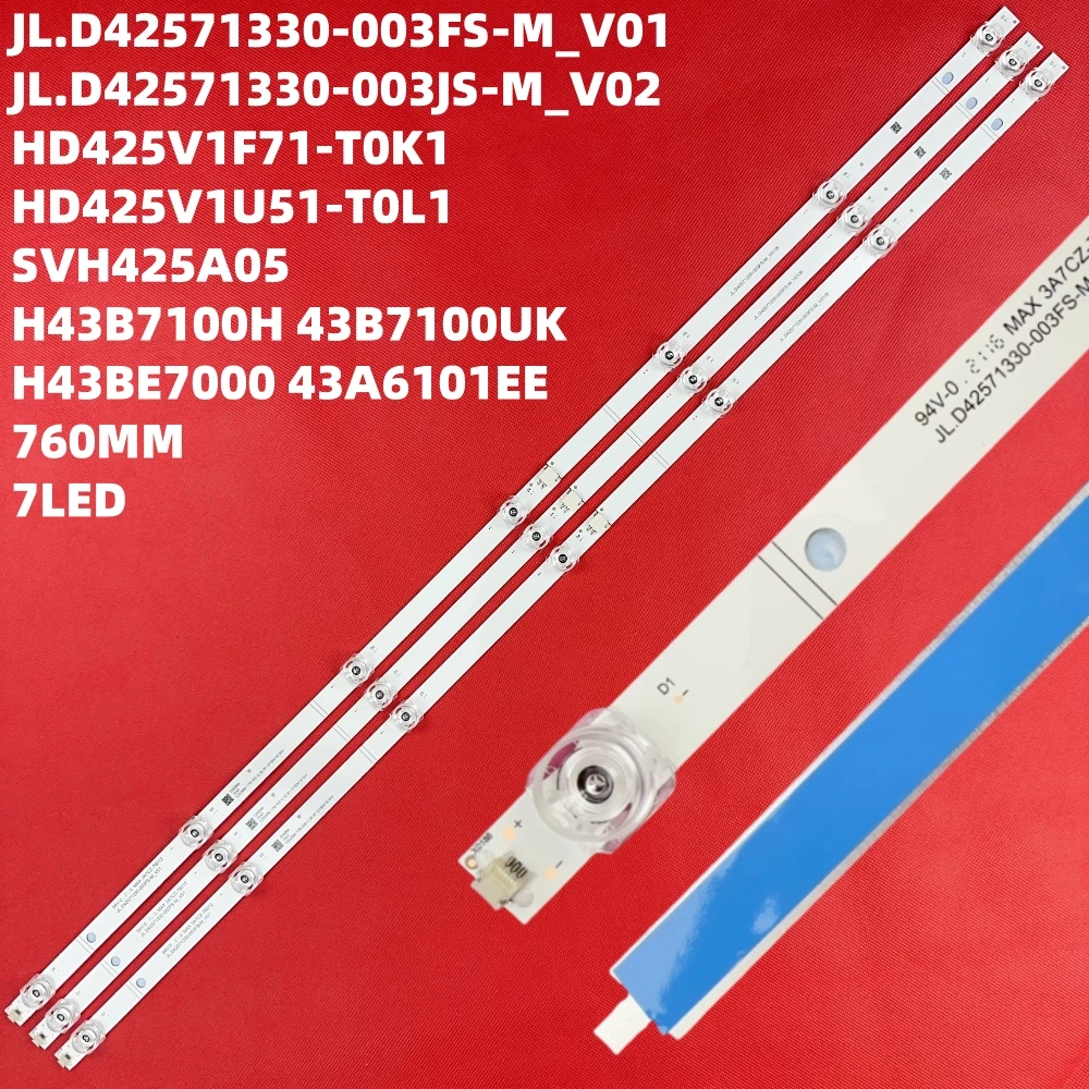 LED Strip For Hisense H43BE7000 H43B7100 43A6101EE H43B7100UK HL 43J802 HD425V1U51-TOL1 SVH425A05 JL.D42571330-003FS-M-V01