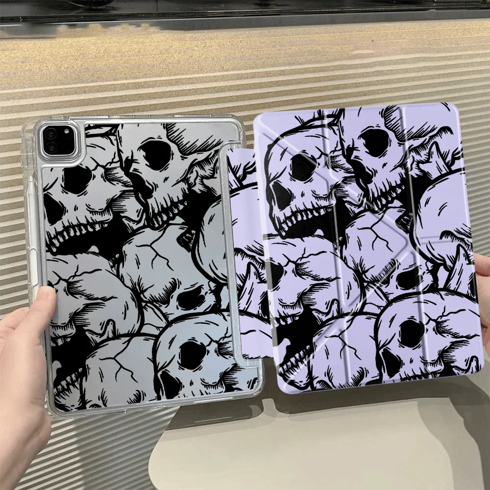 

Креативный чехол-подставка с дизайном черепа для планшетов iPad Mini 6, 7, Air 4, 5, M3, M2, 1, 2, M4, 11 дюймов, Pro 2025, Pro 11-го, 10-го, 9-го, 8-го, 7-го поколений