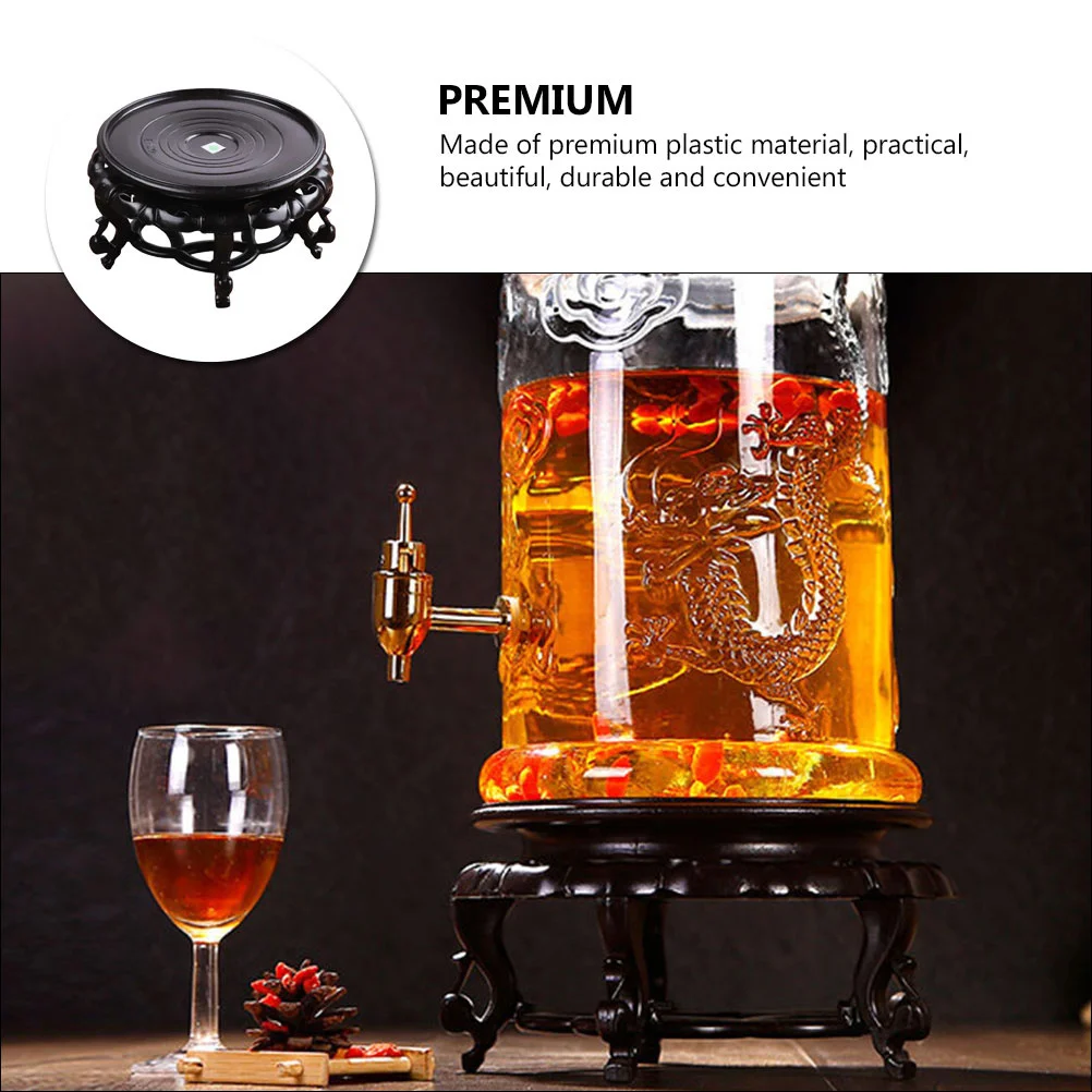 

1pc Bubble Wine Bottle Base Round Retro Stand For Flowerpot Holder 20Cm Diameter Decorative Potting Tray Home Garden