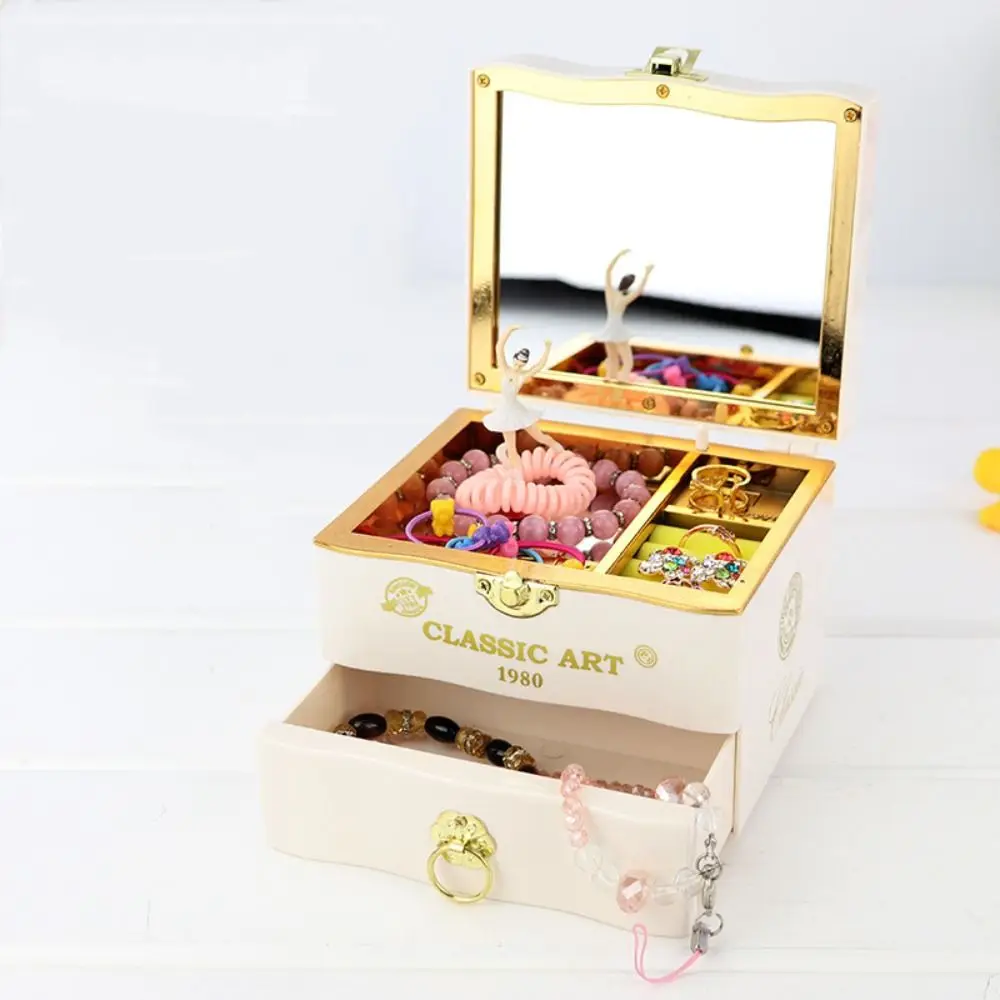 With 1 Pullout Ballet Girl Music Box European Style Classic Musical Jewelry Box Violin Design Swivel Ballet Girl Ornament