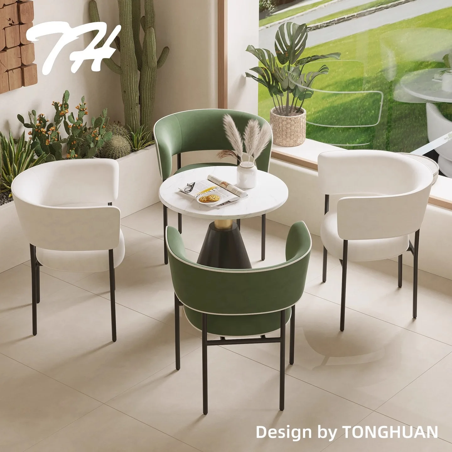 Dining chair cream style casual chair dressing stool makeup chair