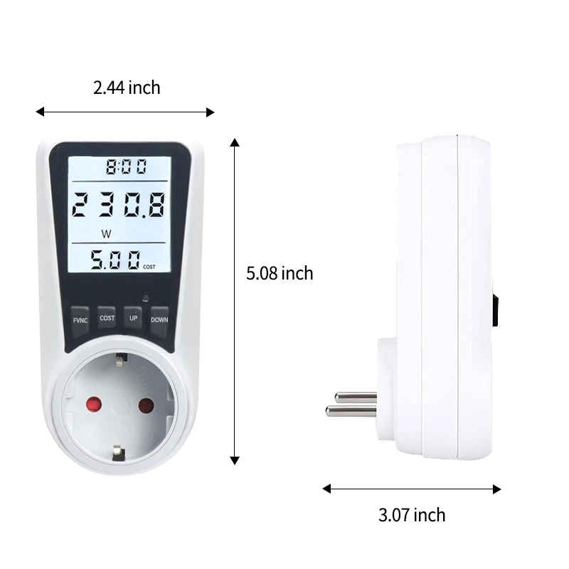 AC 220V light wattmeter power LCD energy Precise meter power monitor EU plug socket power kilowatt wattage voltage meter digital