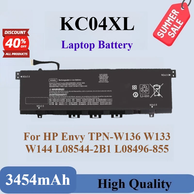 

High Quality 100% New KC04XL 15.4V 3454mAh Replaceable Laptop Battery For HP Envy TPN-W136 W133 W144 L08544-2B1 L08496-855