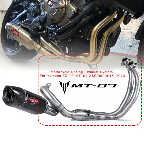 Motorcycle Exhaust Full Pipe Exhaust System For YAMAHA MT07 TRACER XSR 700 2015 - 2024