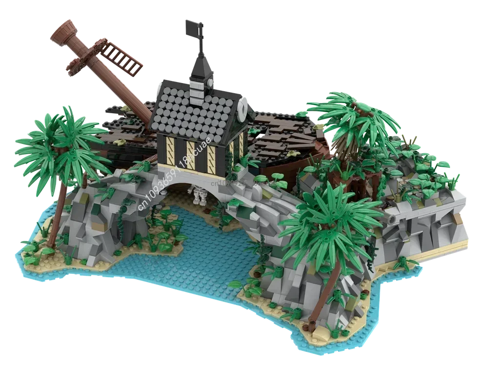 Nuevo 2775 Uds. Moc serie pirata Medieval Dominica modelo de playa pirata DIY Ideas creativas juguete para niños regalo educación bloques de construcción