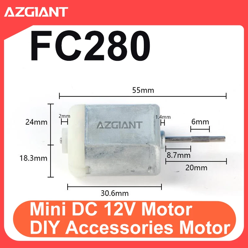 

Azgiant 5-50 шт. зеркало заднего вида Micro DC маленький двигатель FC280 55 мм 15000PRM 12 В передний двигатель для автозапчастей