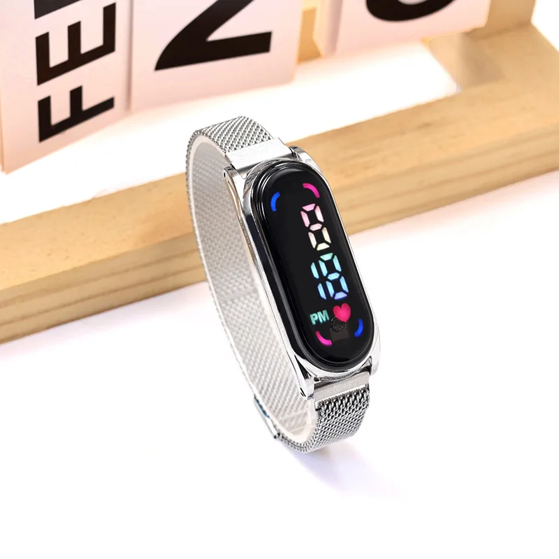2026 Neue LED-Kinderuhren für Mädchen und Frauen mit Magnetarmband, Touchscreen, Feminine Digitaluhr, Geschenk – Detail 7