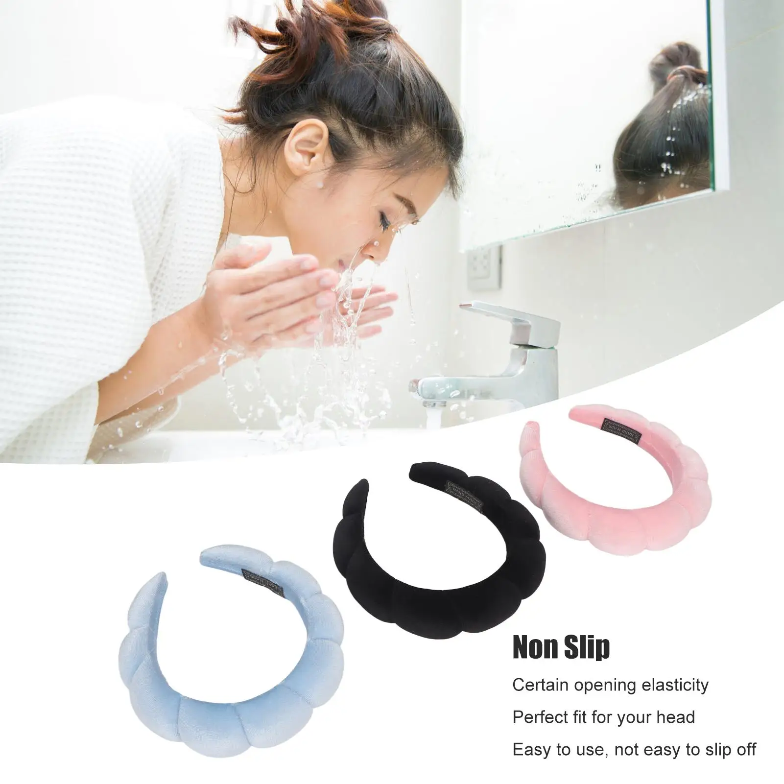  for sports Headbands for Women - Elastic Wide Hair Hoops, Slip-Proof & Elegant - Perfect for makeup - Skin Friendly Material