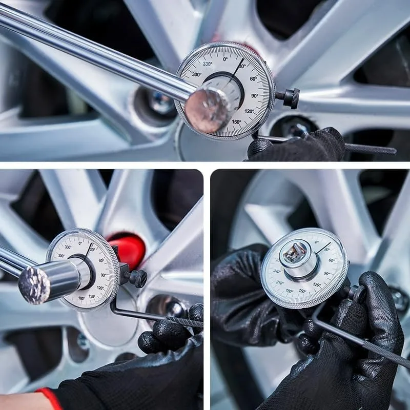 1/2" Drive Angle Gauge Adjustable Torque Angle Wrench 360° 1/2in Drive Rotation Checker Tester Measuring Tool Universal for Car
