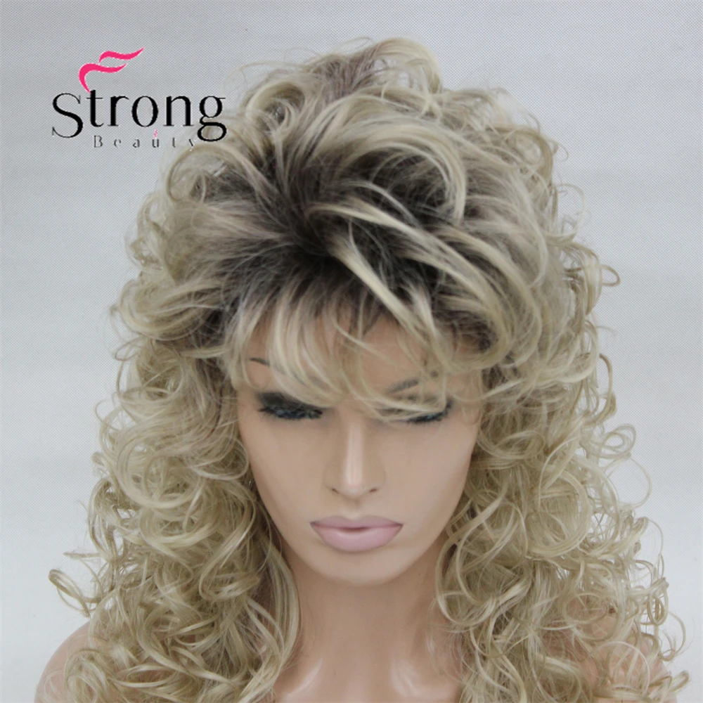 Ombre Blonde Curly Wigs None Lace Fashion Blonde Wigs Heat Resistant Wig for Women
