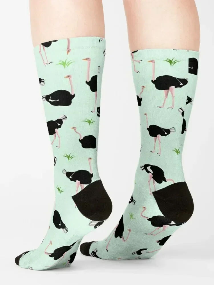 Ostrich Pattern Socks warm winter soccer anti-slip japanese fashion happy Luxury Woman Socks Men's