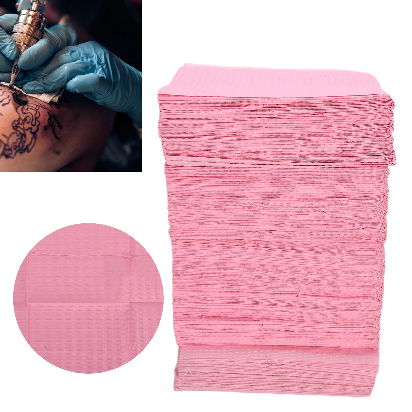 125pcs/bag Tattoo Piercing Table Mat Waterproof Sheets Paper Disposable Clean Wipes Pad Dental Bib Accessory for Tattoo Artists