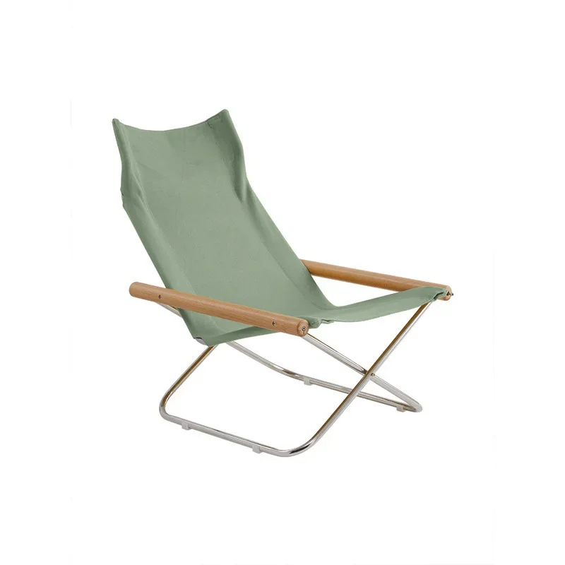 Canvas folding chair, Japanese style balcony, household lazy sofa, lounge chair, outdoor leisure, simple folding chair