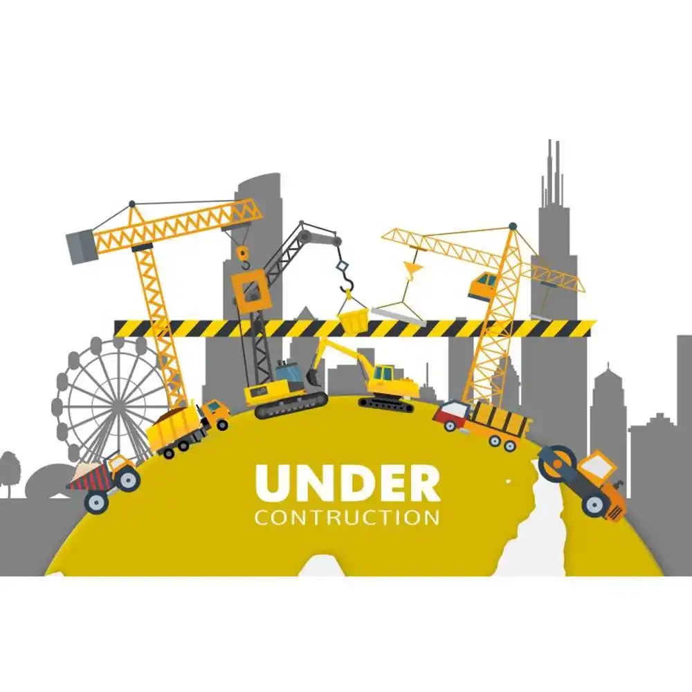 Construction Team Backdrop for Boys Birthday Party Excavator Crane Traffic Truck Baby Shower Kids Background Photography Decor