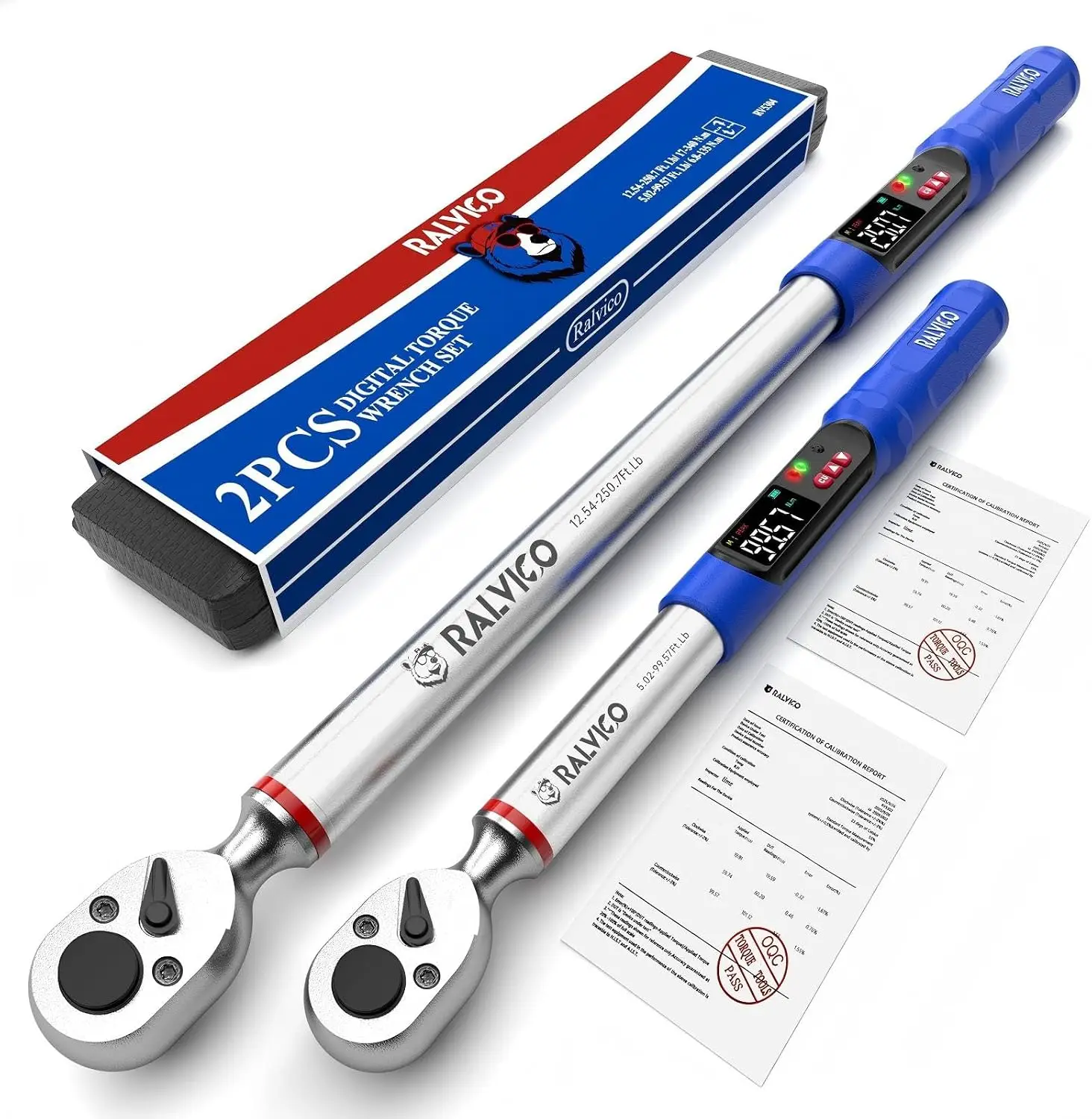 Digital Torque Wrench Set 1/2 & 3/8 Drive for Motorcycle Car Engine