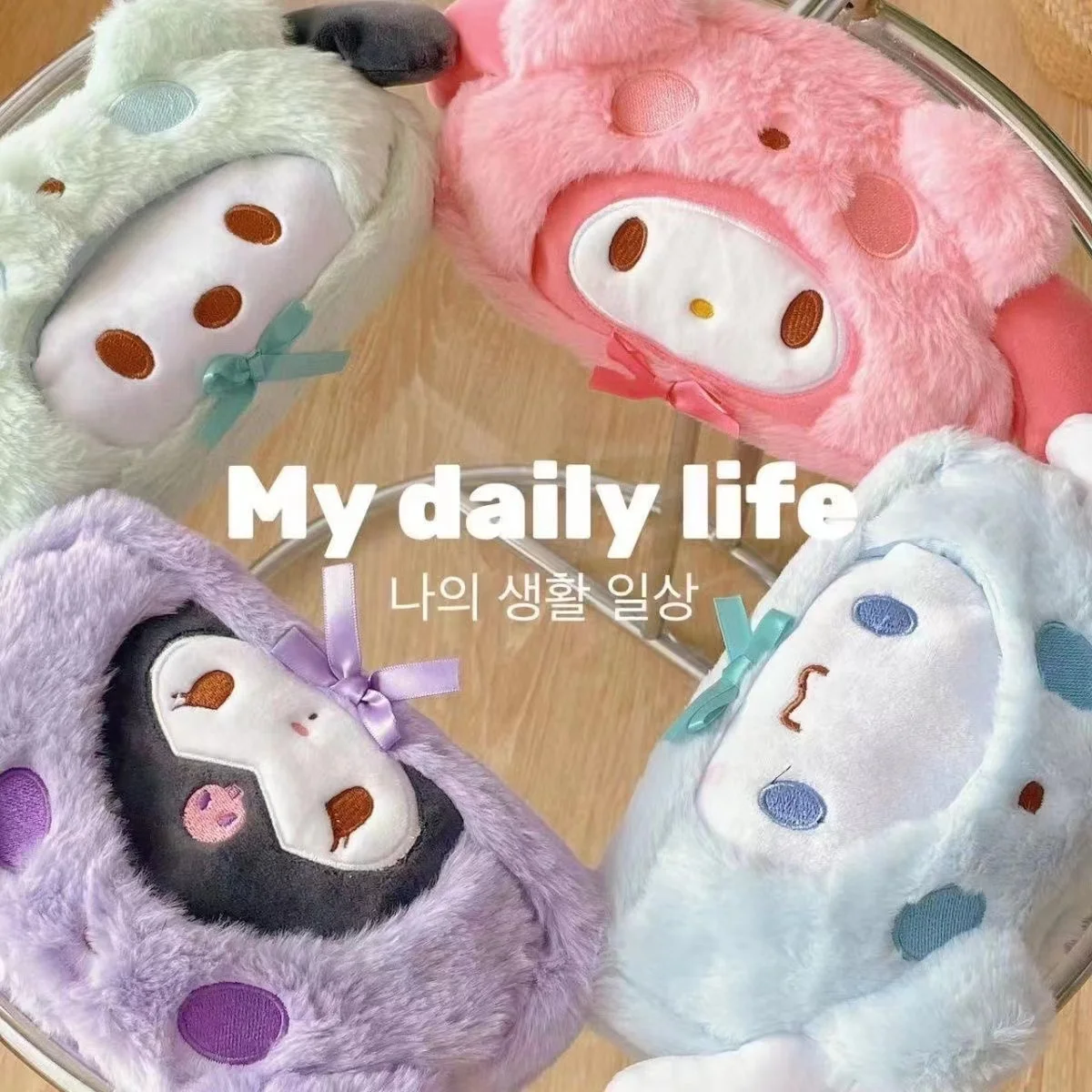 Pochacco Kuromi Stationery Box Large Capacity Pencil Bag Cute Plush Makeup Bag Portable Wallet Melody Anime Peripherals Gifts