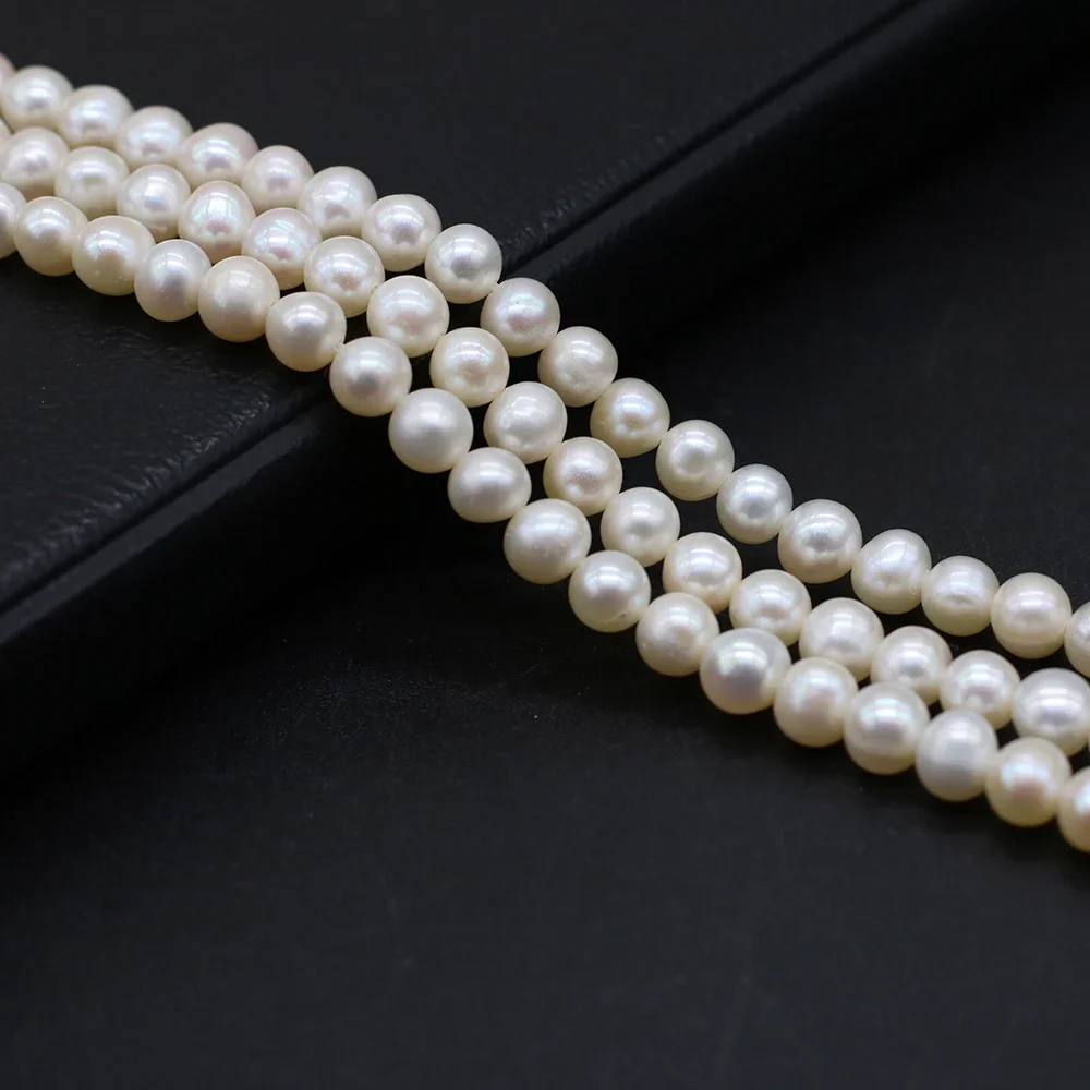 100% Natural Freshwater Pearl Beads 4-5mm Round Shape Punch Loose Beaded for Jewelry Making DIY Nacklace Bracelet Accessories