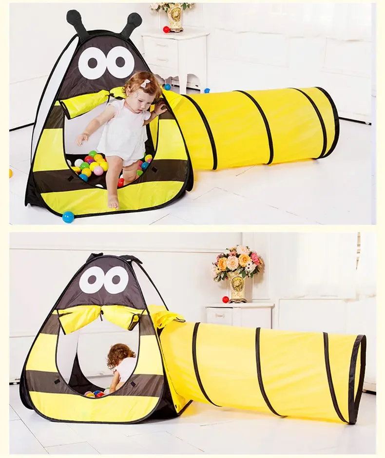 Gioco portatile tenda per bambini animale ape elefante naso lungo tunnel tenda bambini coperta all'aperto oceano palla gioco tenda castello camera casa