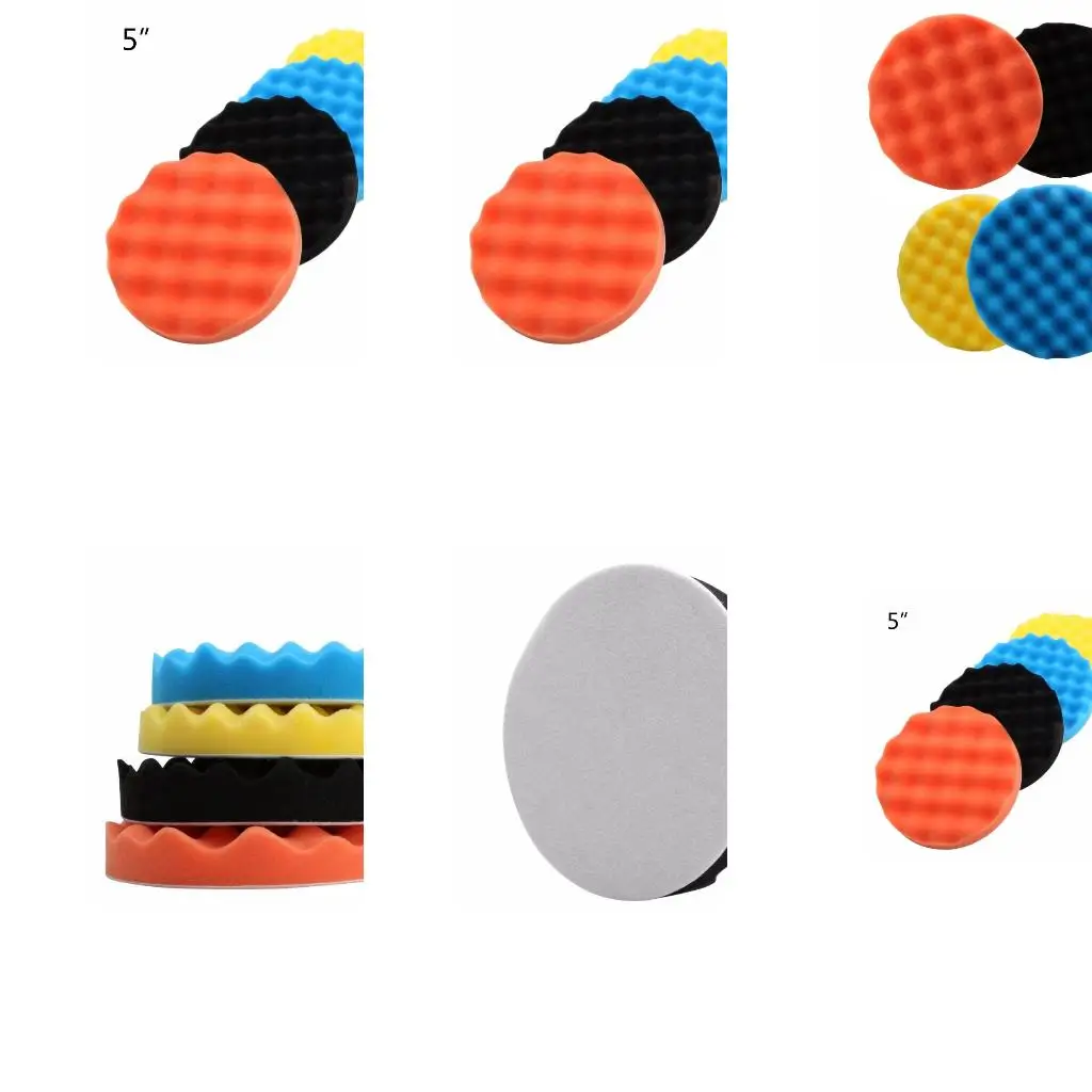  5 inch Car Polishing Pad Sponge Buffing Waxing Clean Polish Buffer Drill Wheel Polisher Removes Scratches Car Repair 4x