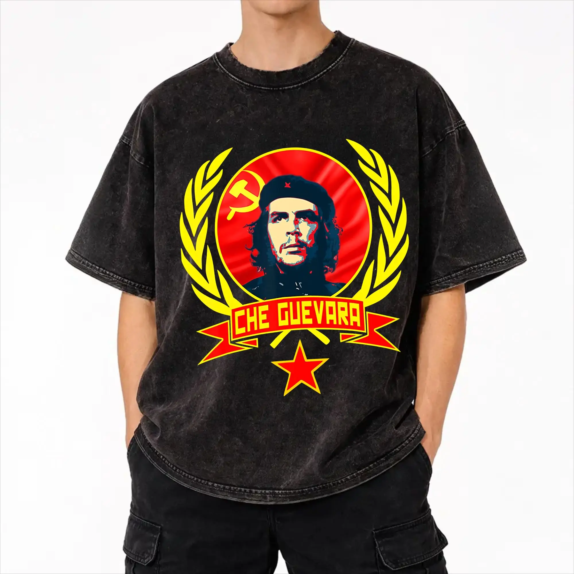 Che Guevara  Merch Washed T Shirts Men Women Streetwear Hip Hop T-Shirt Summer  Tees Tops Cotton