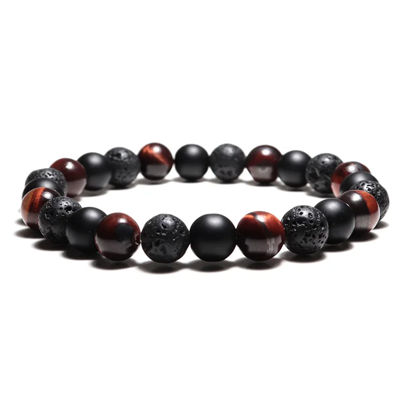 Fashion Handmade Natual Stone Beads Buddha Bracelet Charm Tiger Eye/ Wooden/Malachite/Obsidian Braclet For Women Men Yoga Jewely