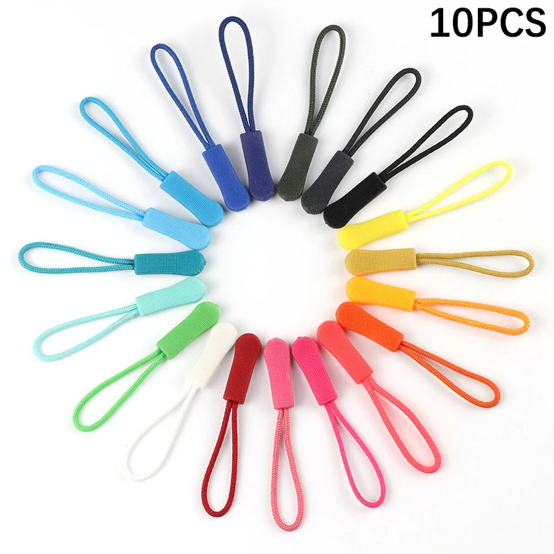 10pcs Zipper Pull Puller End Fit corda Tag Clip di ricambio fibbia rotta Fixer Zip Cord Tab borsa da viaggio valigia tenda