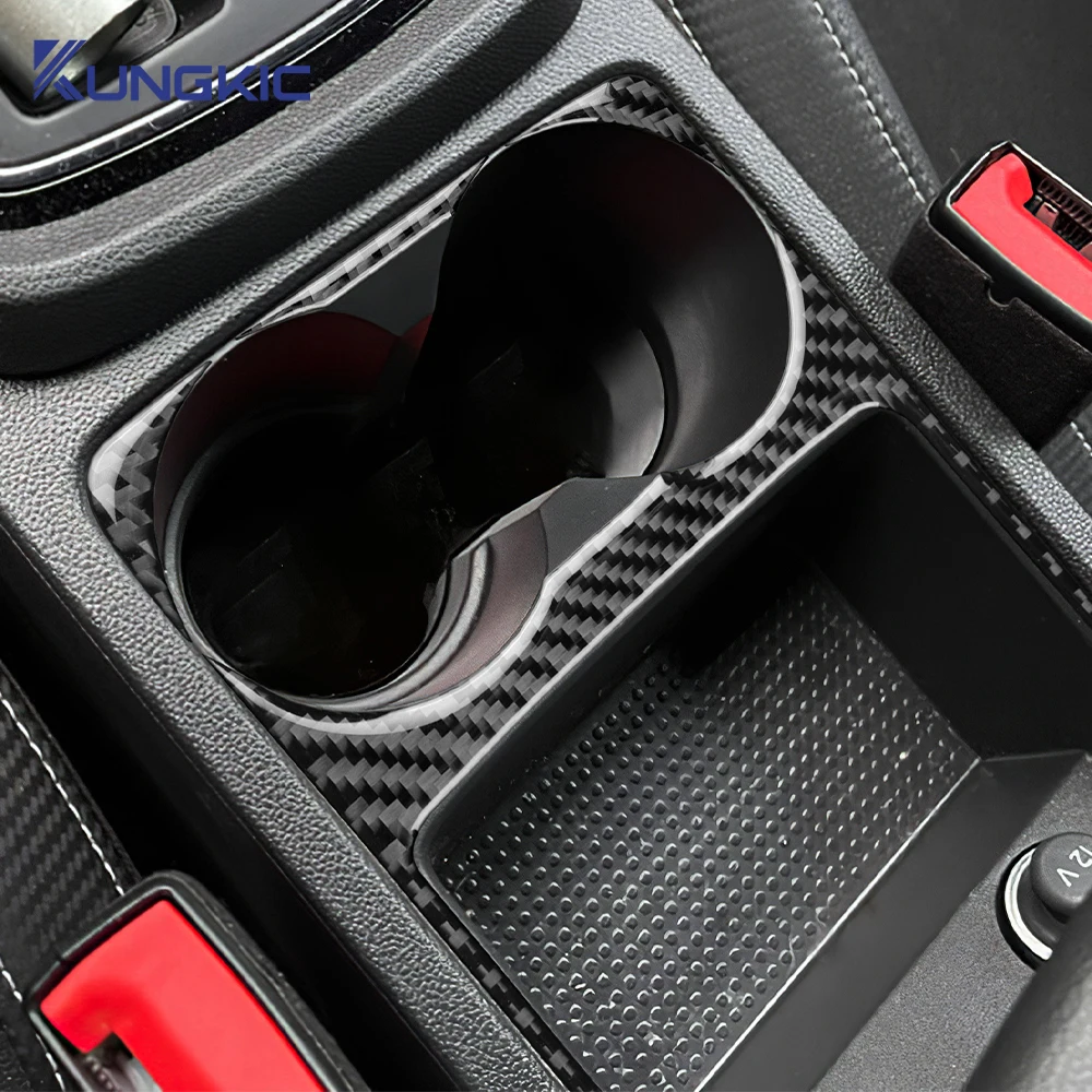 Real Soft Carbon Fiber Sticker For Seat Leon 2017 2018 2019 LHD RHD Car Water Cup Holder Panel Trim Interior Accessories