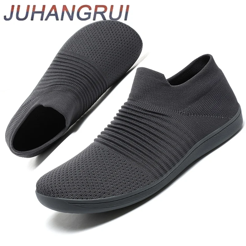 Men's Wide Foot Sports Casual Shoes Lazy Socks Shoes Mesh Breathable Summer Barefoot  Shoes Breathable Lightweight Rubber Bottom