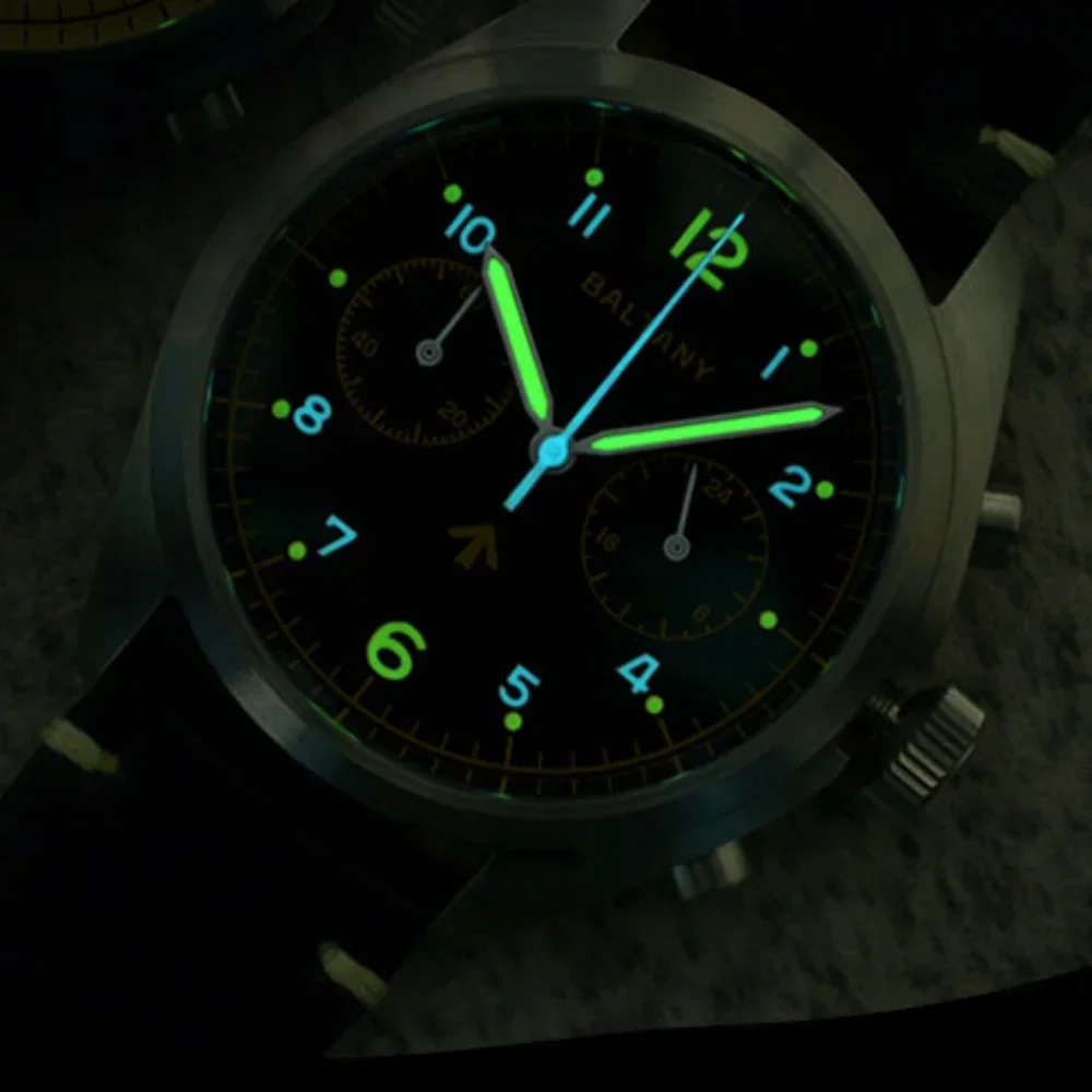 นาฬิกาควอตซ์ผู้ชายทหารบัลตาเนย์ Vk64 พรายน้ำ C3 แซฟไฟร์กันน้ำ 5Bar โครโนกราฟ reloj hombre นาฬิกาสำหรับผู้ชาย 5044