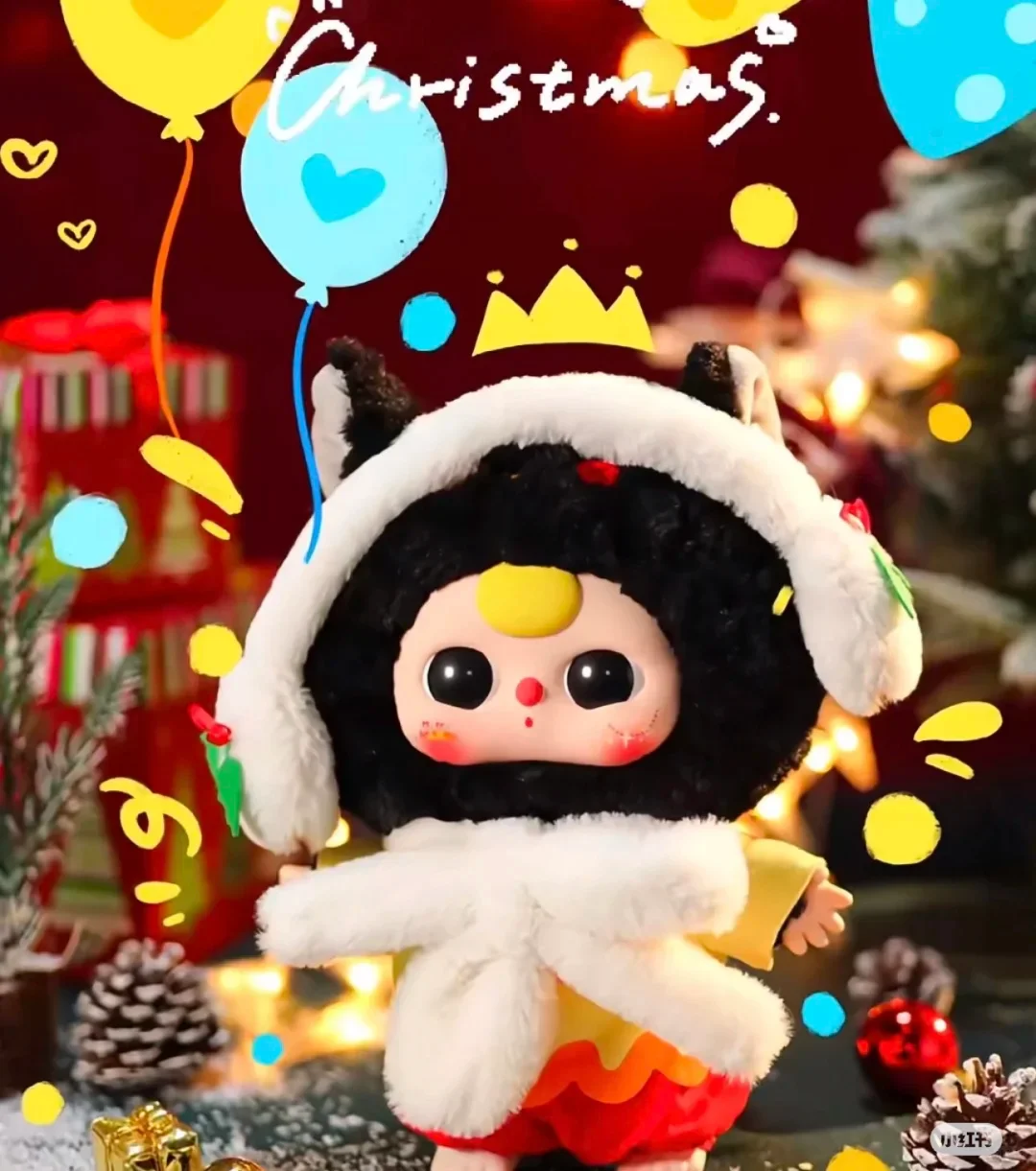 Caja ciega de muñeca limitada de Navidad para bebé, adorno de escritorio, modelo Kawaii, bonito juguete de vinilo, tendencia, regalo especial de Navidad, 400%