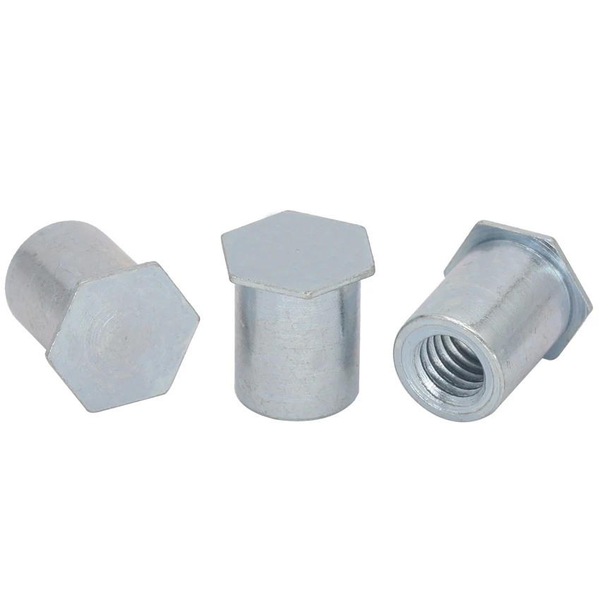 M2 M2.5 M3 M4*3mm 4mm 5mm 6mm 7mm 8mm Length BSO Zinc Plated Carbon Steel PEM Blind Hole Self-Clinching Standoff Rivet Stud Nut